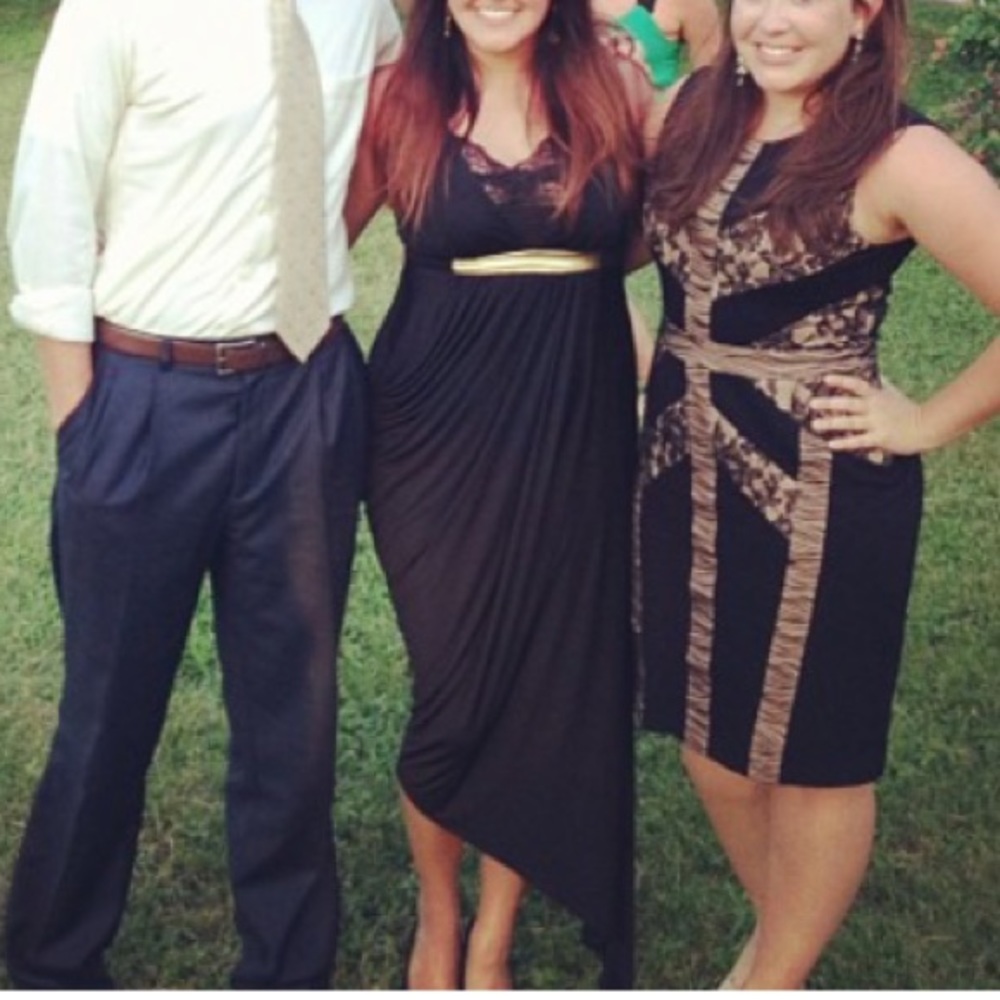 Beautiful asymmetrical black evening gown Bebe